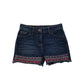 Matalan Navy Denim Shorts with Pink Embroidery Detailing Age 6