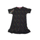 M&S Black Print Graphic Dress Age 9
