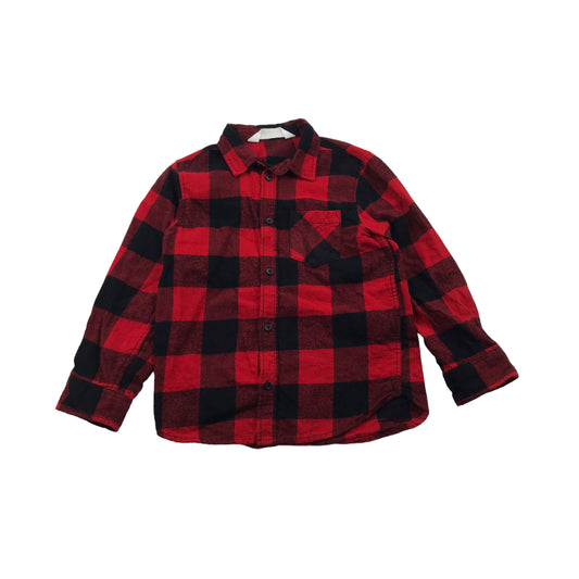 H&M Red Checked Cotton Flannel Shirt Age 6