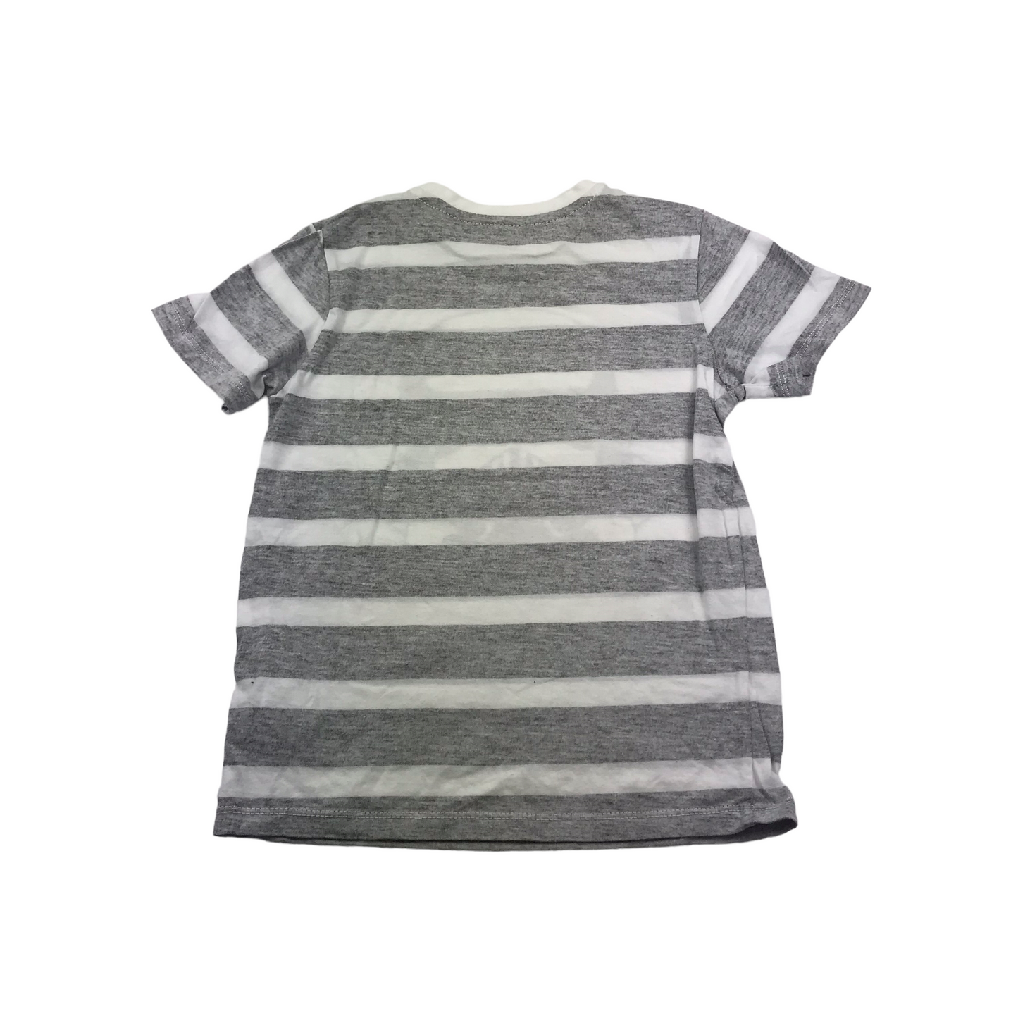 H&M Grey Stripy Star Wars Short Sleeve T-shirt Age 7
