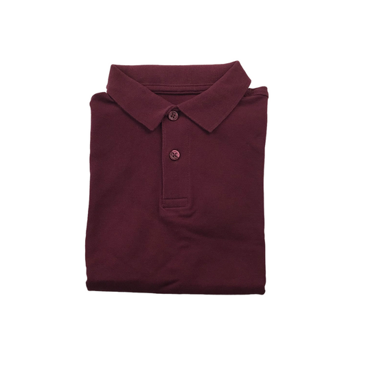 Burgundy School Plain Collar Poloshirt