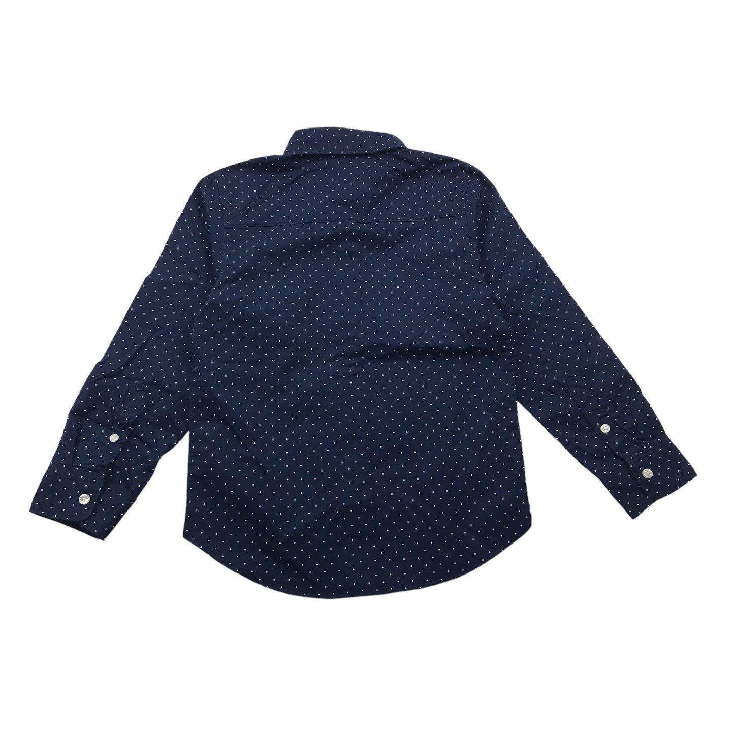 H&M Navy Blue Dotted Long Sleeve Cotton Shirt Age 5