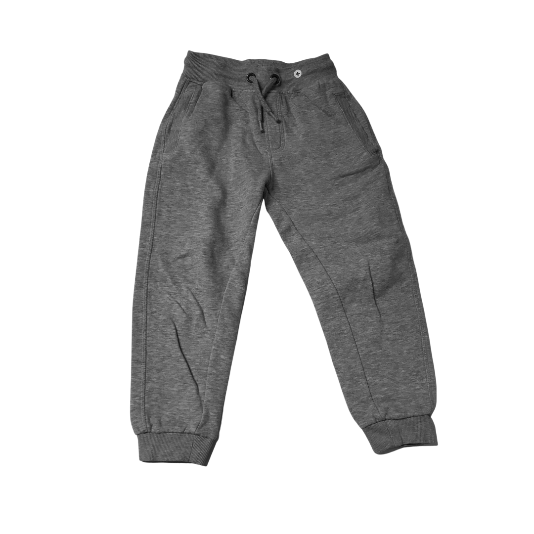 Light Grey Plain Joggers with Cuffed Legs