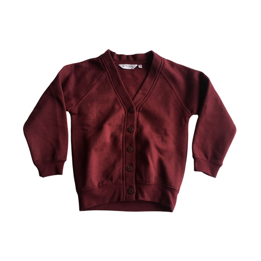 Burgundy School Jersey Cardigan