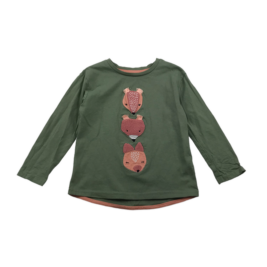 Nutmeg Ashy Green Animals T-shirt Age 5