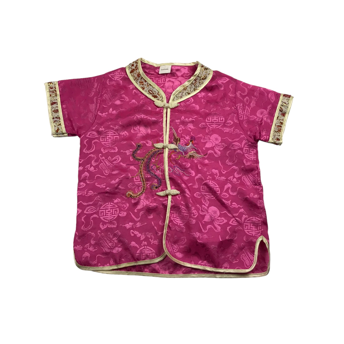 Kuailebaobei Pink Silk-like Blouse and Trousers Age 5