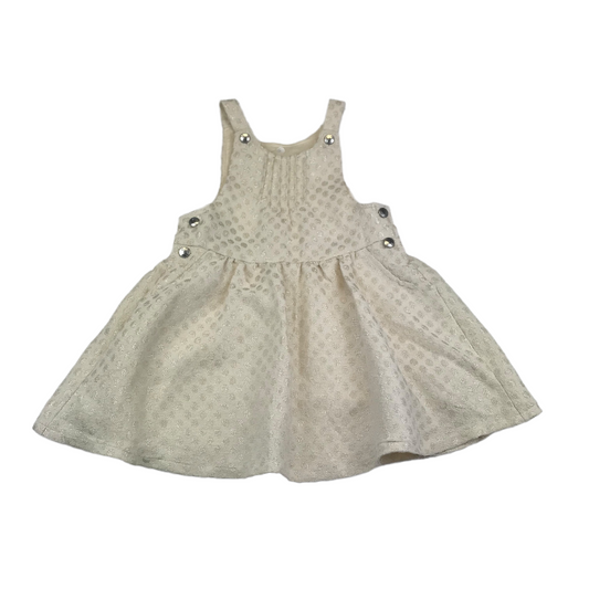 Matalan White and Golden Pinafore Dress Age 4