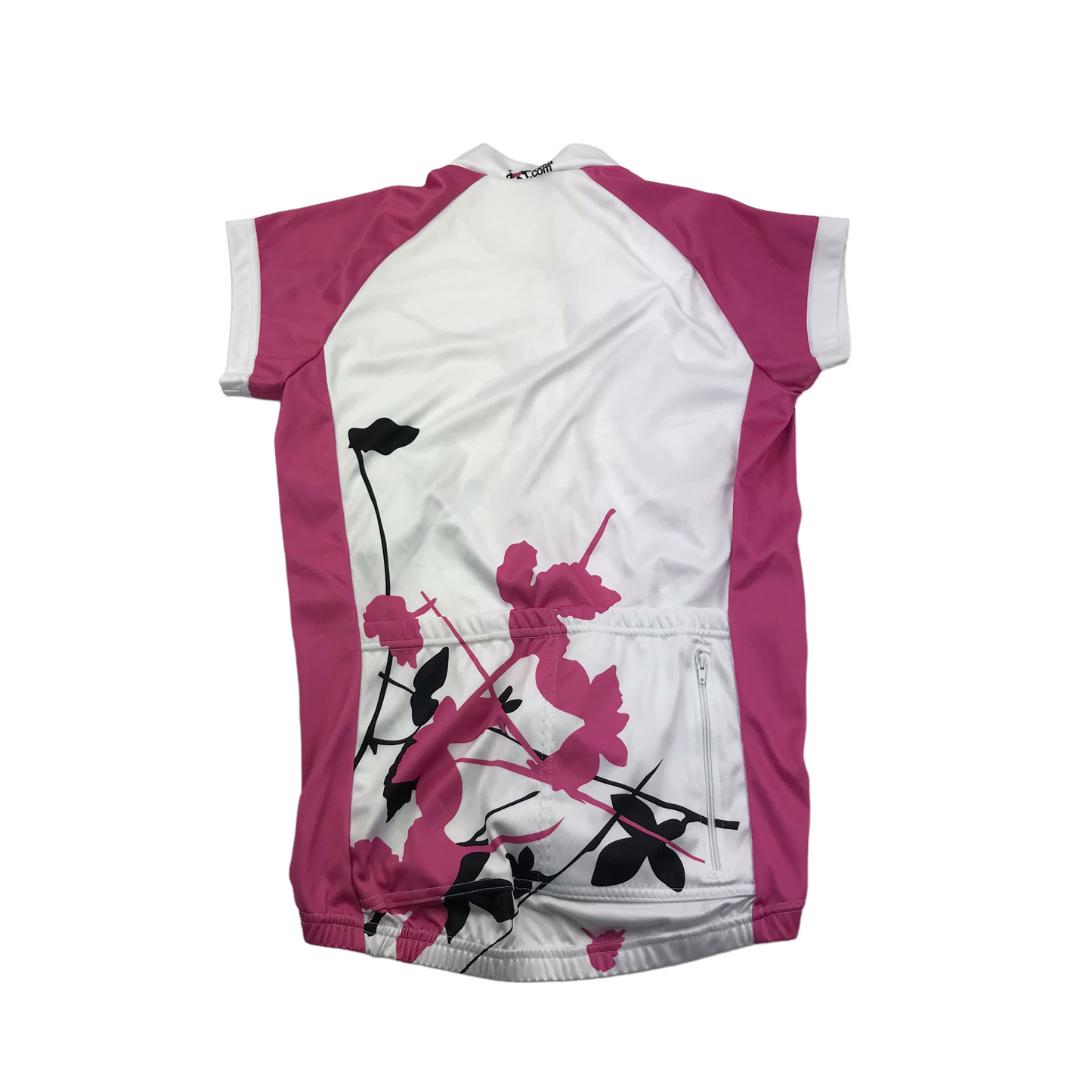 Foska White and Pink Short Sleeve Cycling Sports Top Women's Size 10