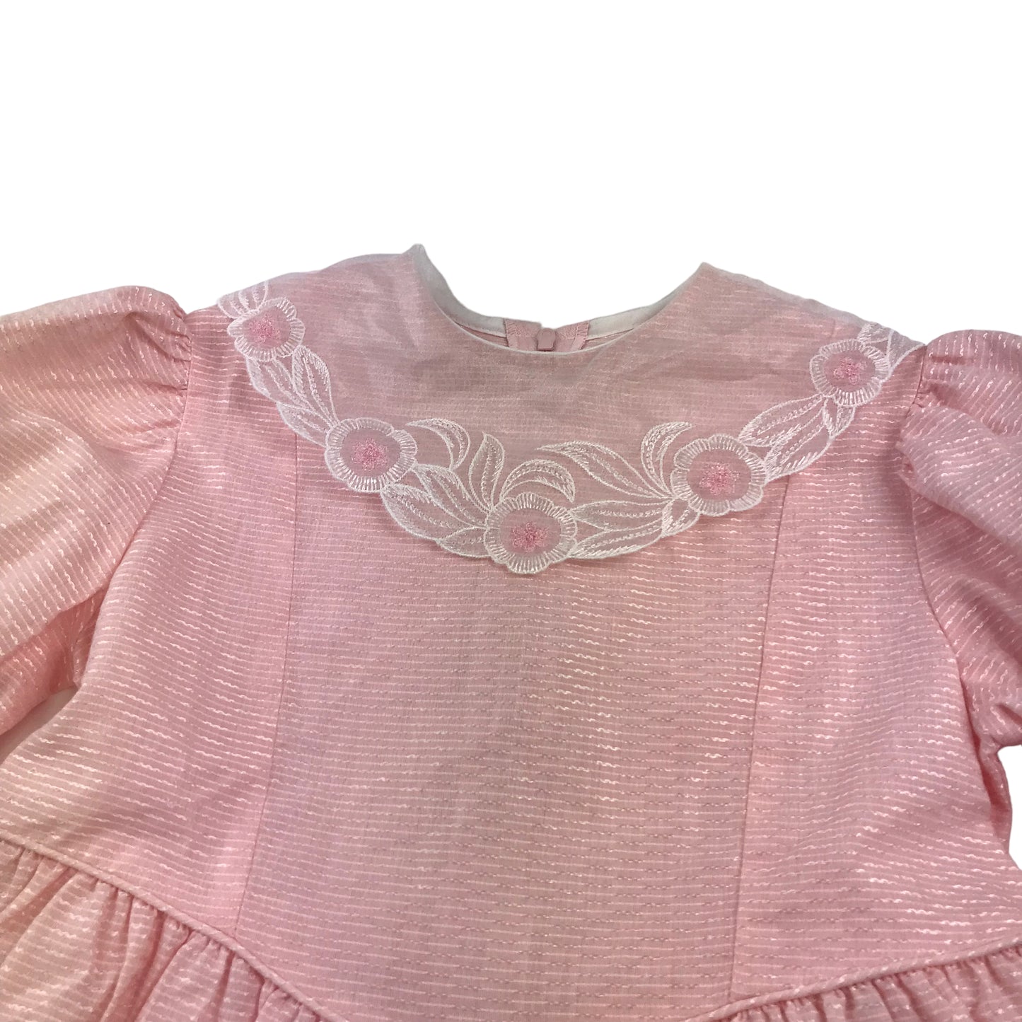 St Michael Pink 80's Puff Sleeve Dress Age 8