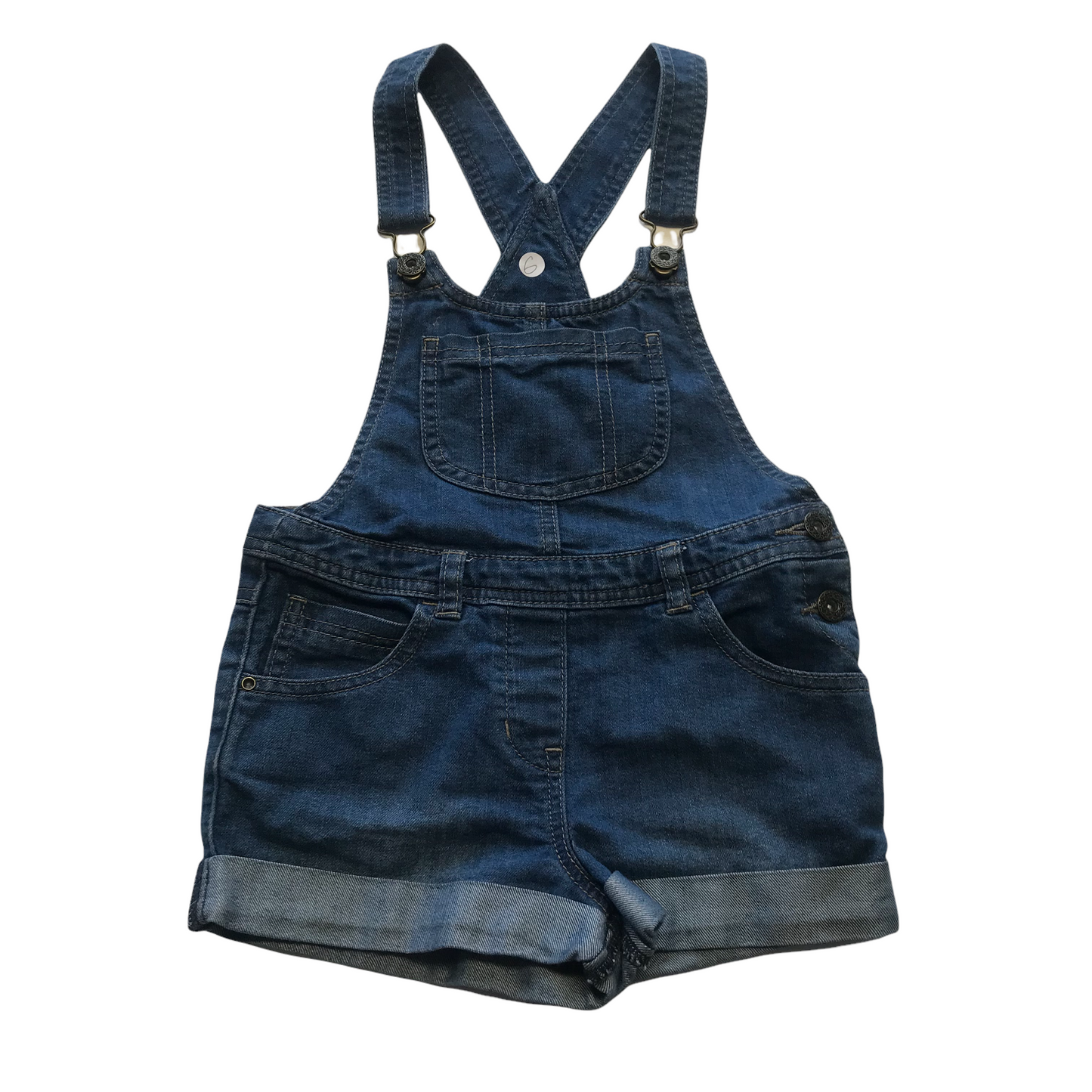 Blue Denim Shorts Dungaree Age 6