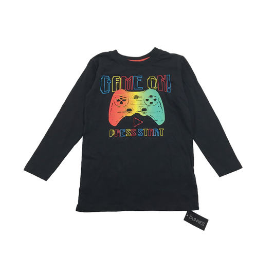 Dunnes Stores Black Gamer T-shirt Age 6