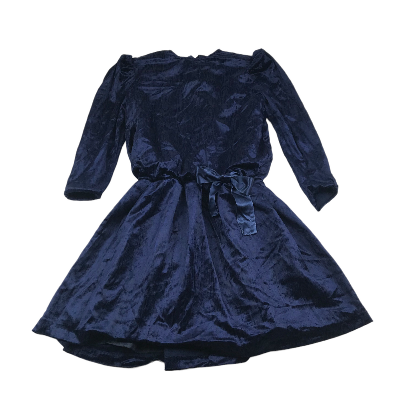 Deep Blue Velvet Dress Age 9