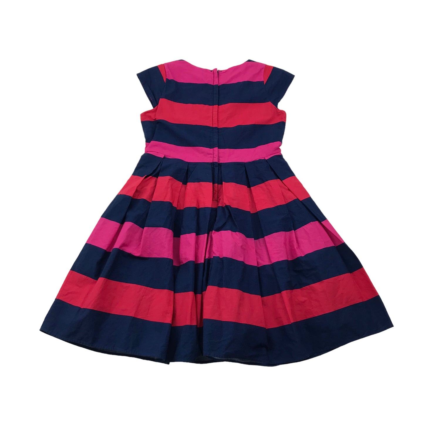 Matalan Navy and Pink Stripy Cotton Dress Age 9