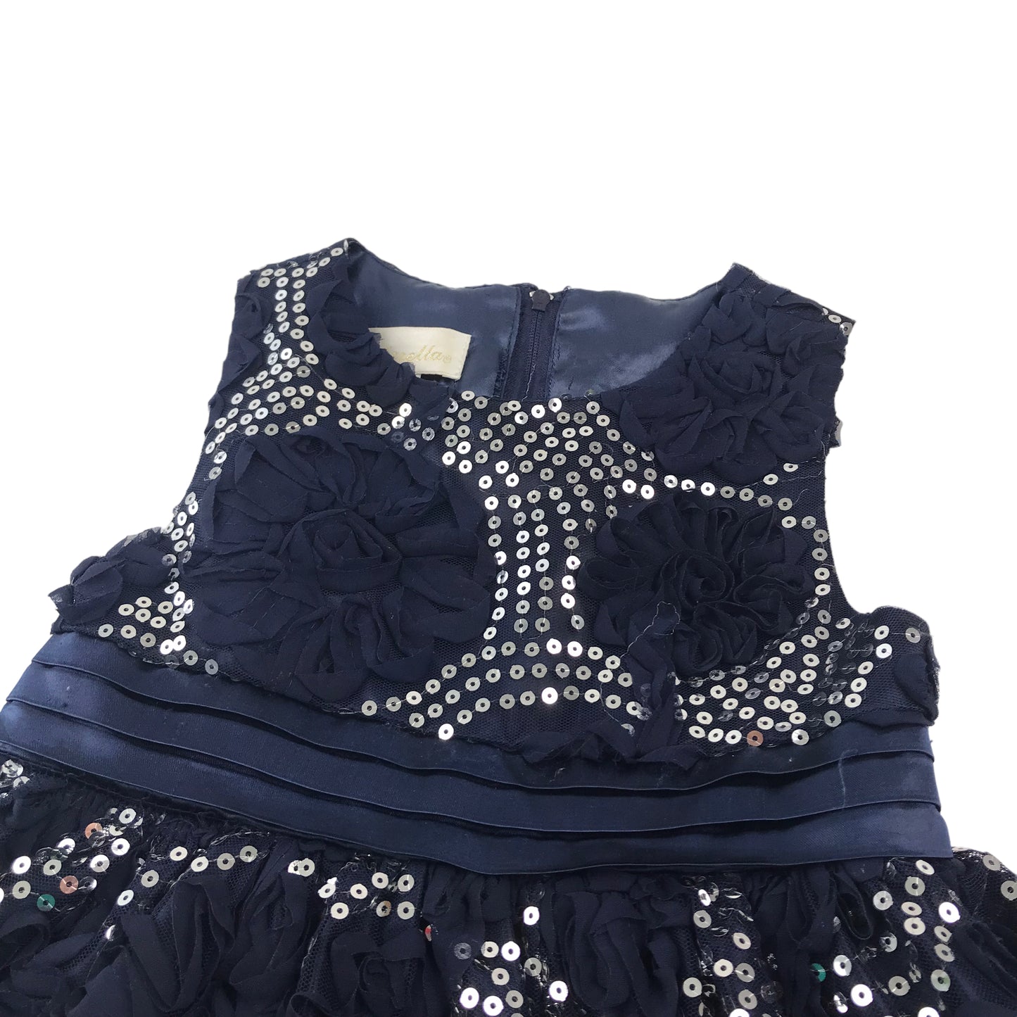 Cinderella Navy Blue Sequin Ball Gown Dress Age 6