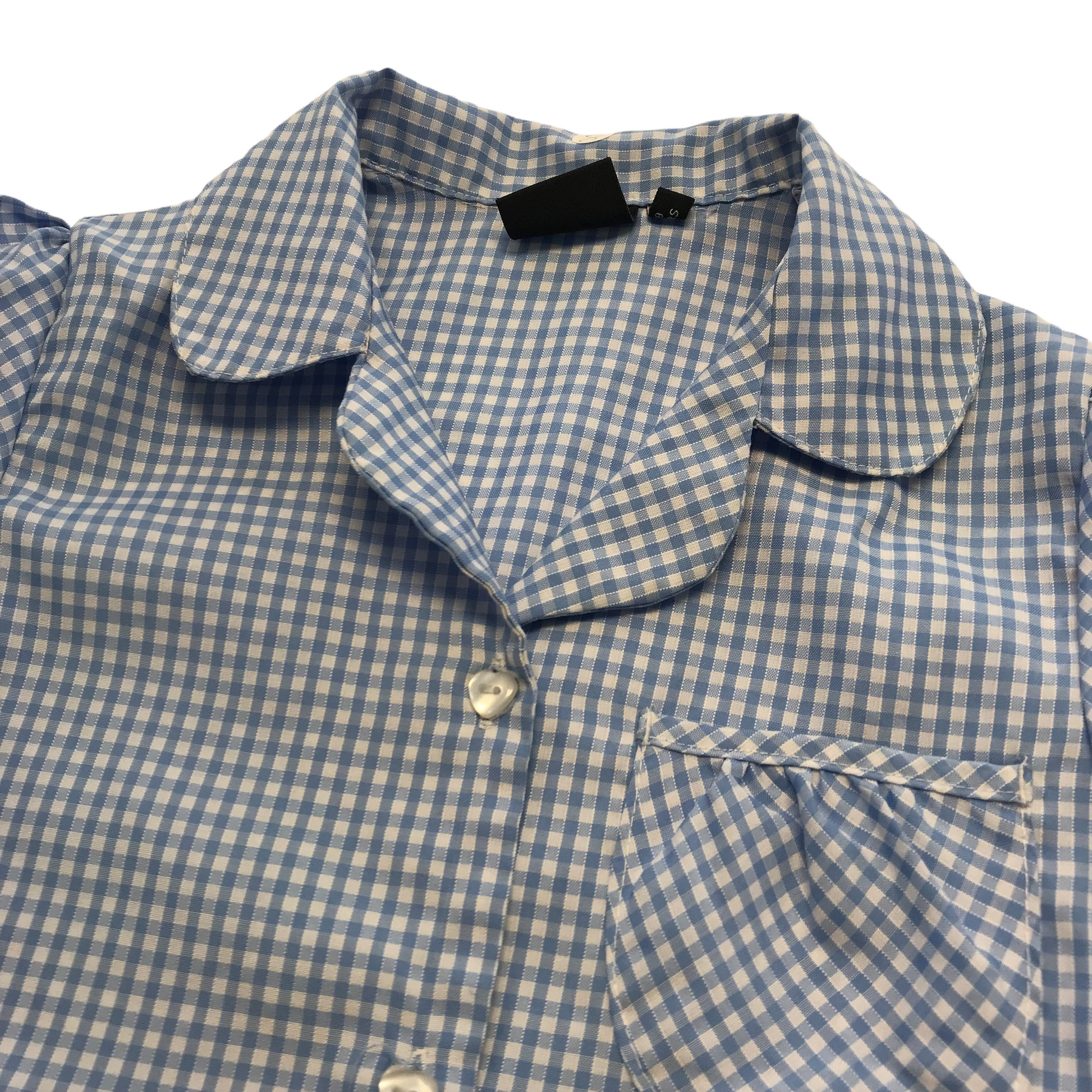 Debenhams Blue Gingham Summer School Short Sleeve Shirt
