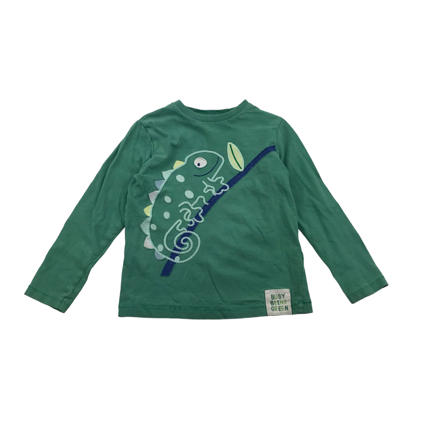 M&S Turquoise Green Chameleon T-shirt Age 5