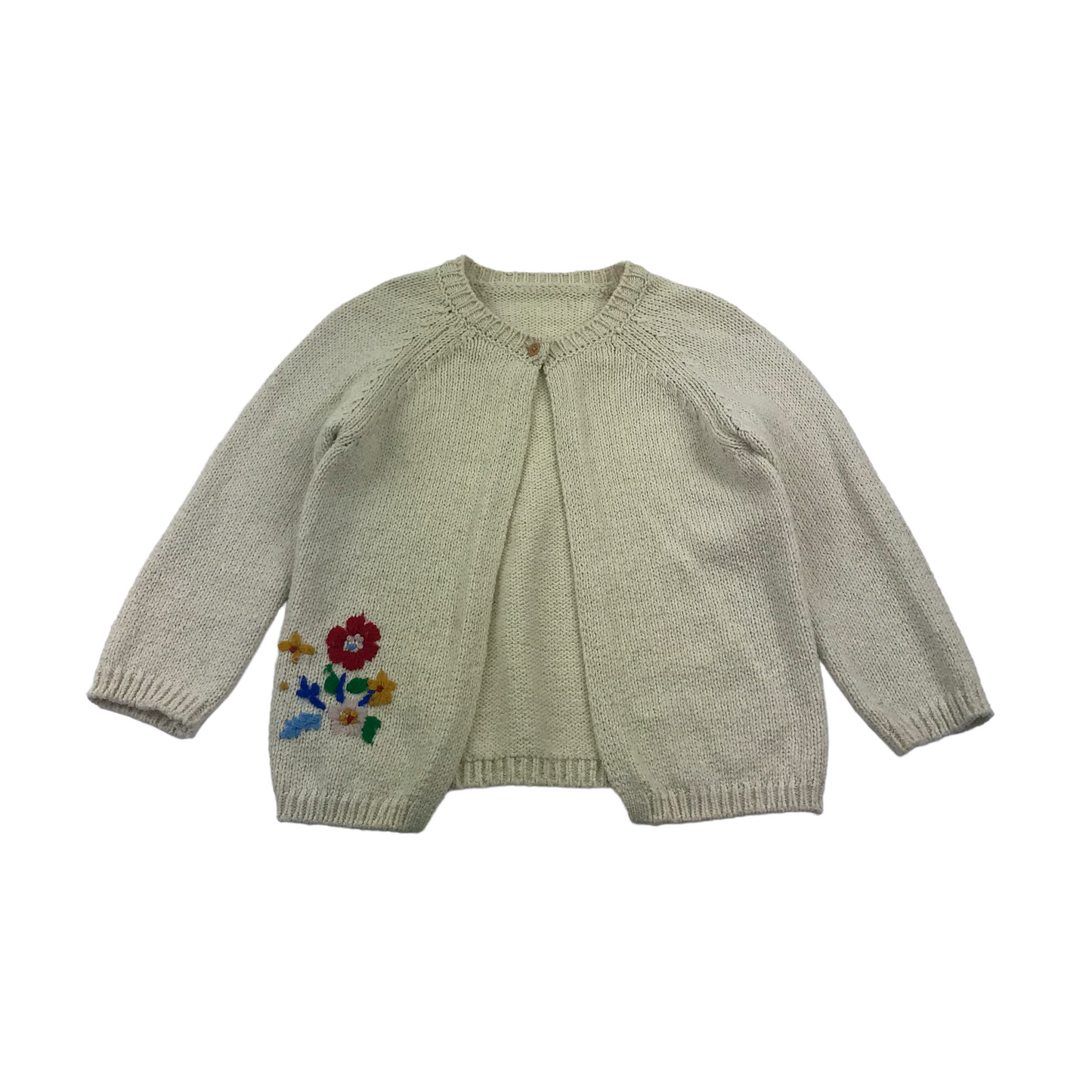 Nutmeg White Floral Embroidery Cardigan Age 4