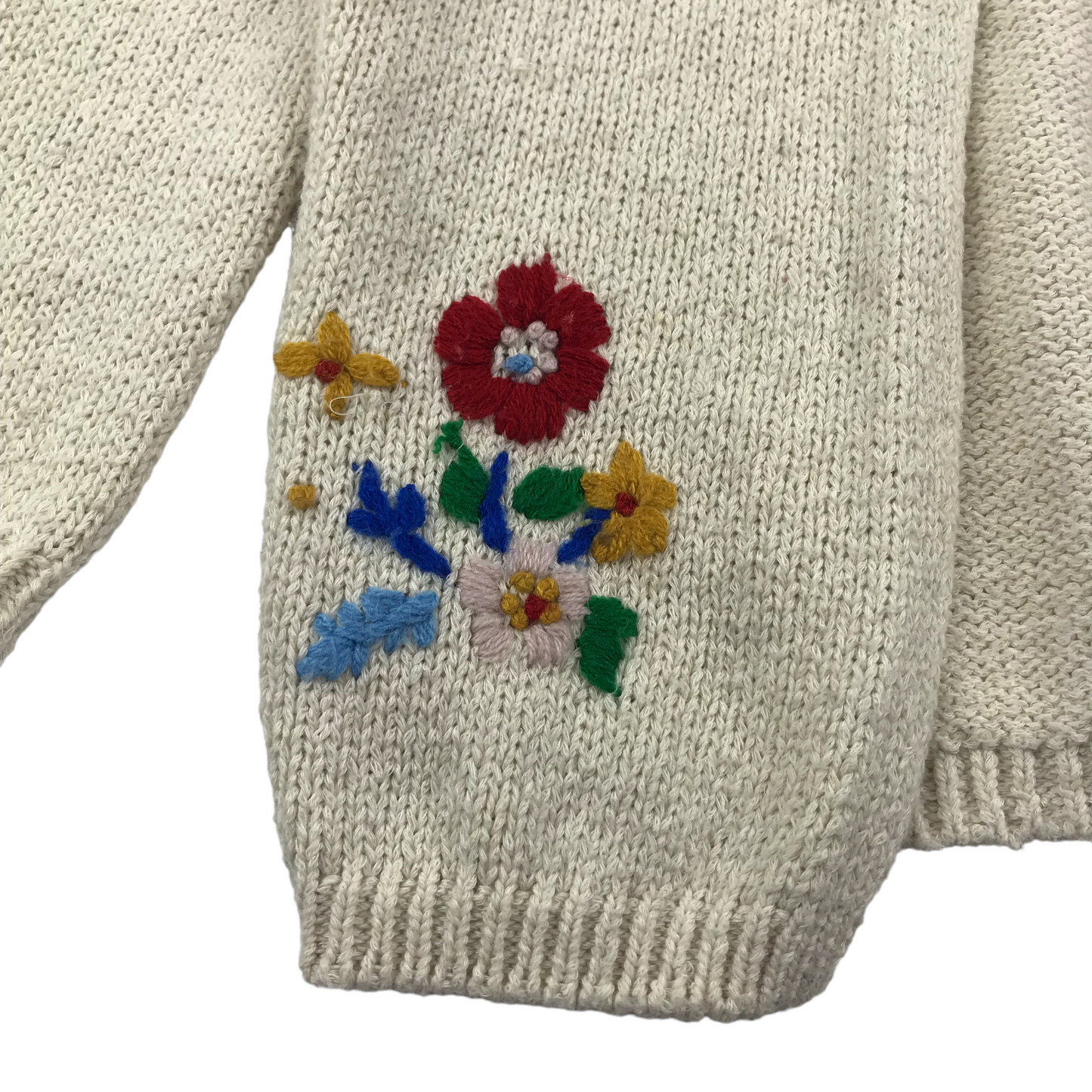 Nutmeg White Floral Embroidery Cardigan Age 4