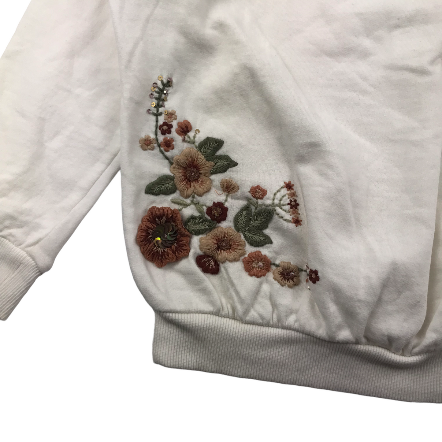 Next White Floral Embroidery Sweater Jumper Age 6