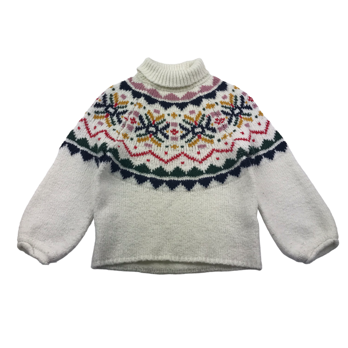 M&S White Pattern Jumper Age 6