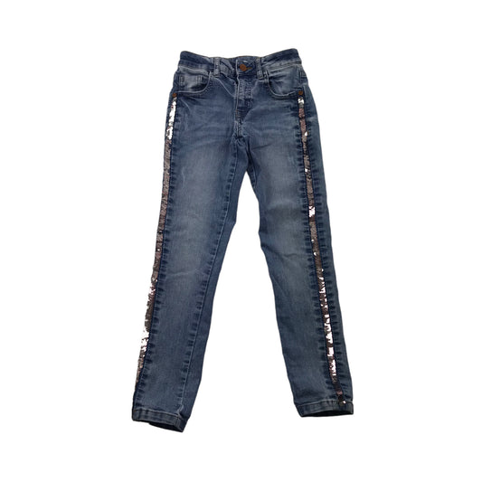 M&S Blue Sequin Jeans Age 9