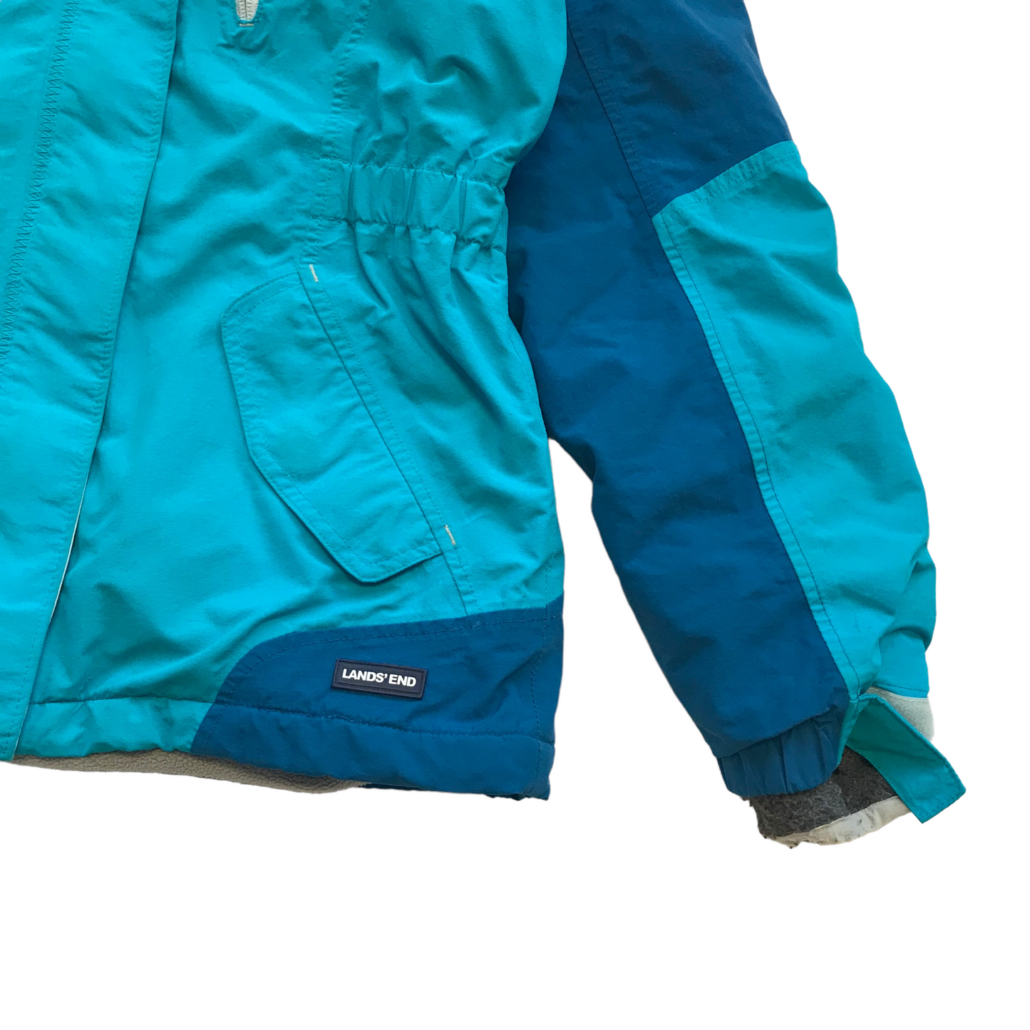 Lands' End Blue Waterproof Fleece Lined Jacket Age 10