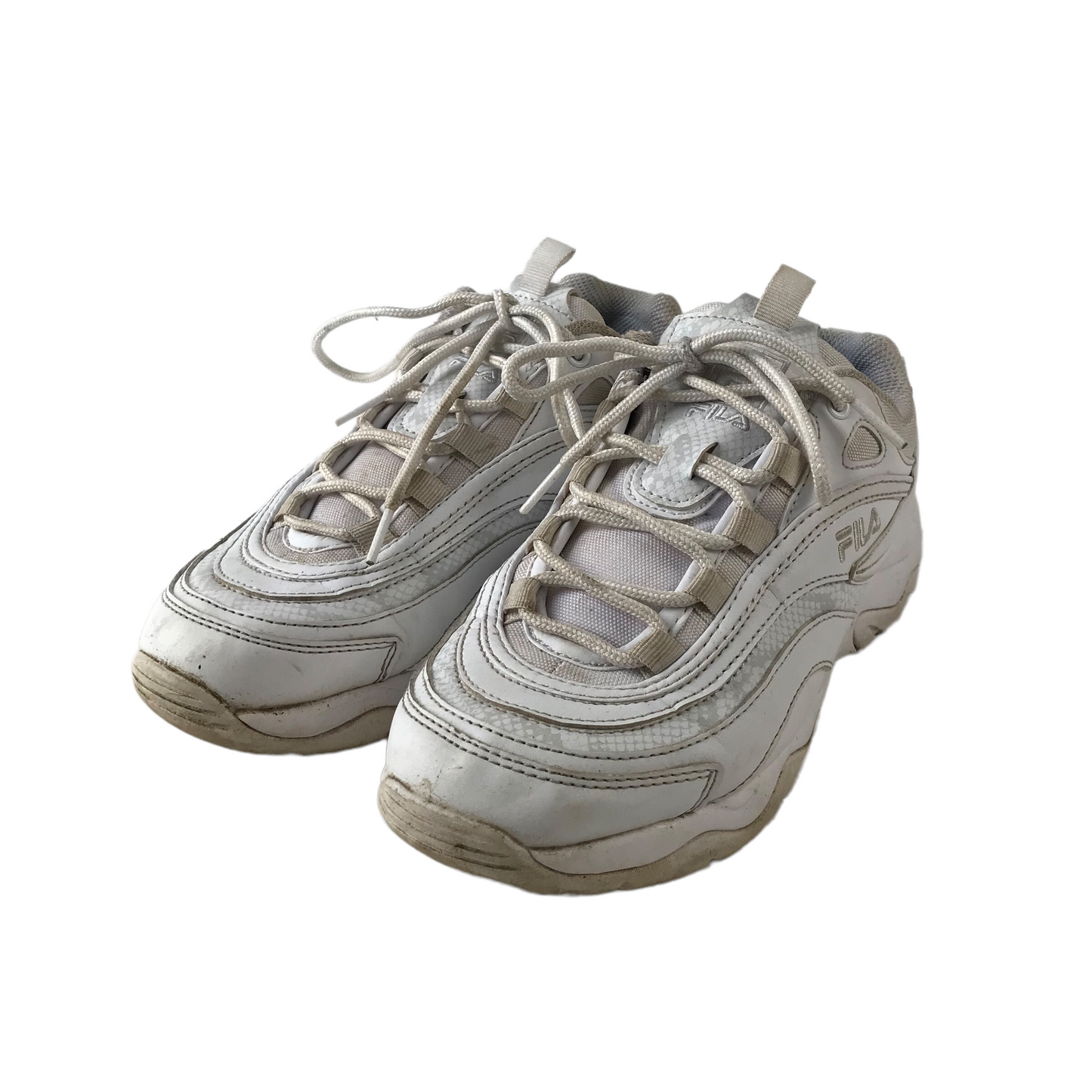 Fila white trainers size 5 sales