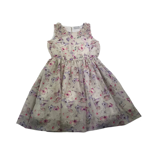 Matalan White Butterfly Chiffon Dress Age 11