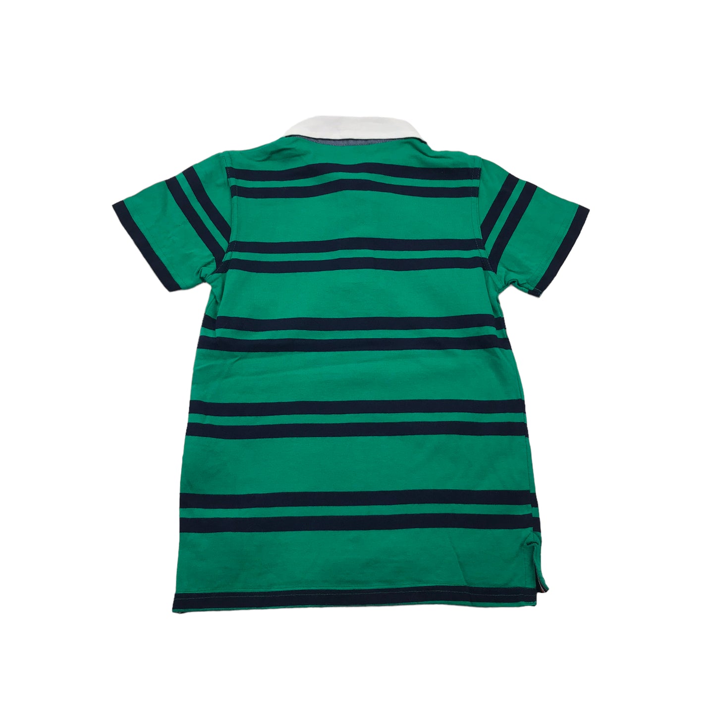 Maine Green and Navy Stripy Cotton Polo Shirt Age 5