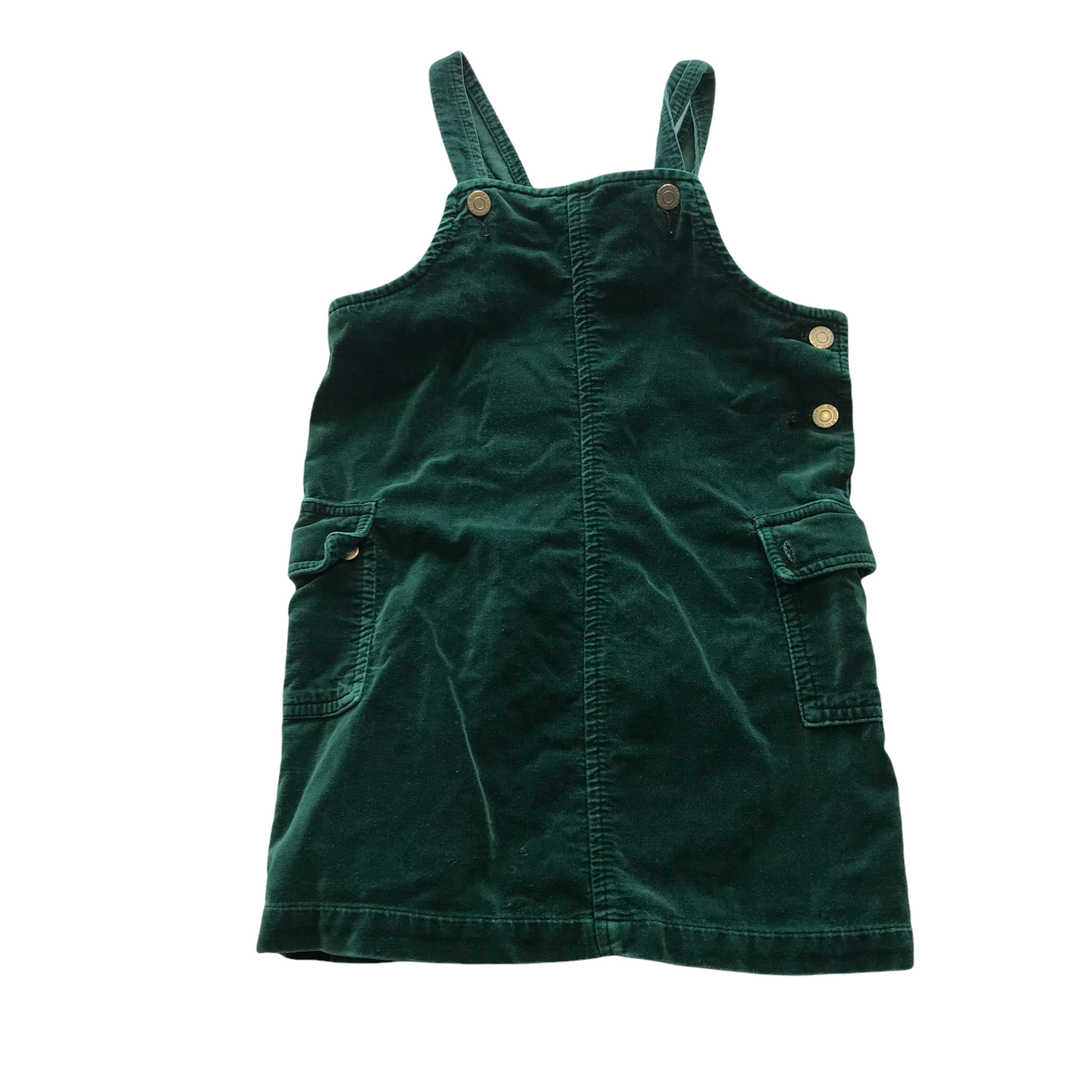 G.H Bass&Co Emerald Green Velvet Dungaree Dress Age 5