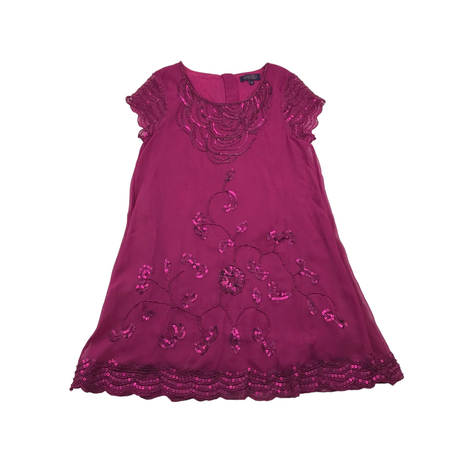 Ted Baker Fuchsia Pink Chiffon Style Dress Age 12