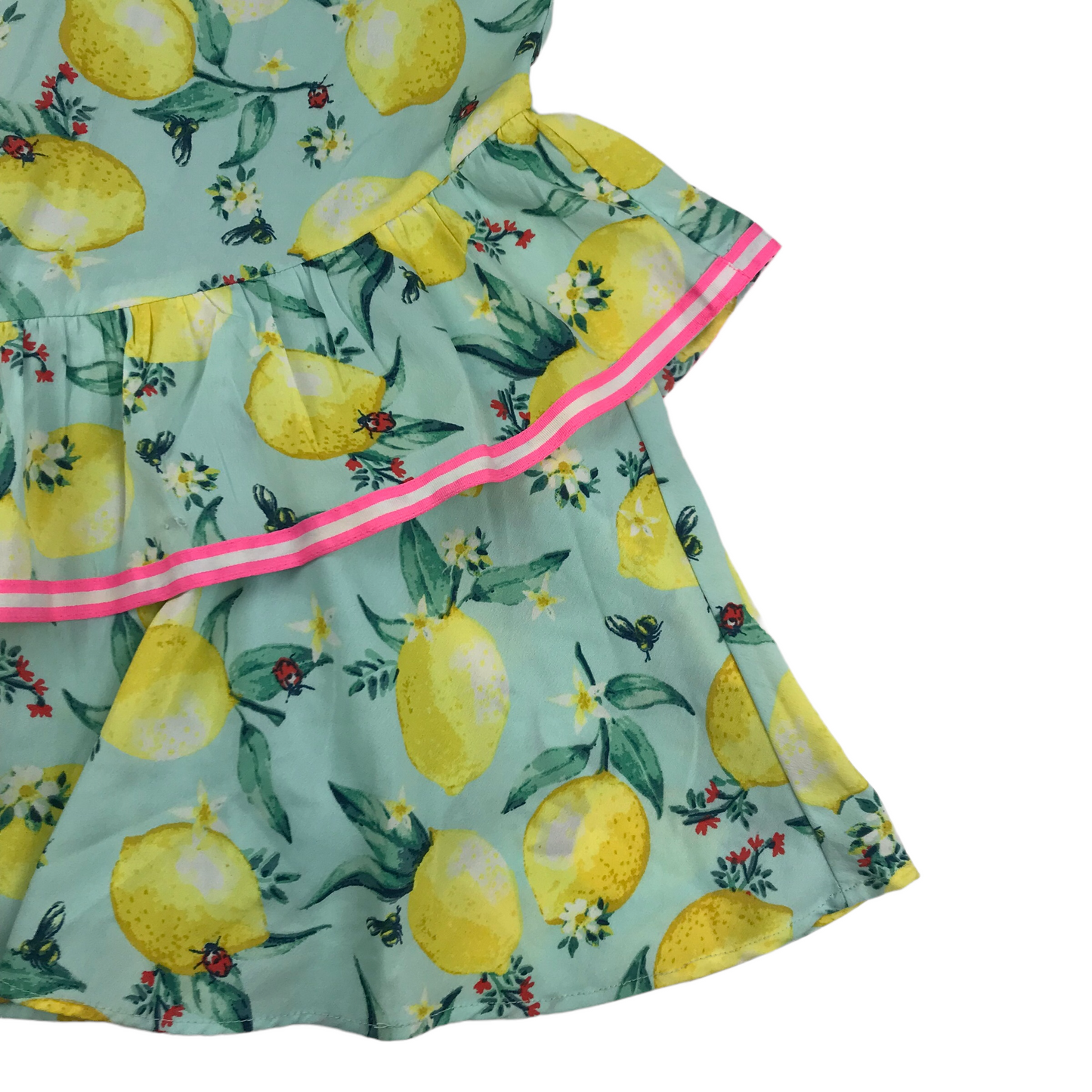 Monsoon Mint Colour Lemon Pattern Dress Age 6