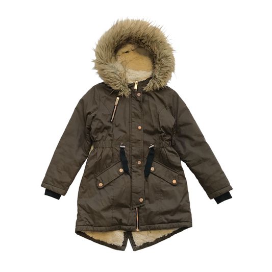 Next Khaki Green Parka Jacket Age 9