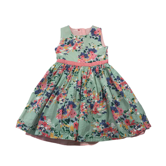 John Lewis Blue Floral Cotton Dress Age 7