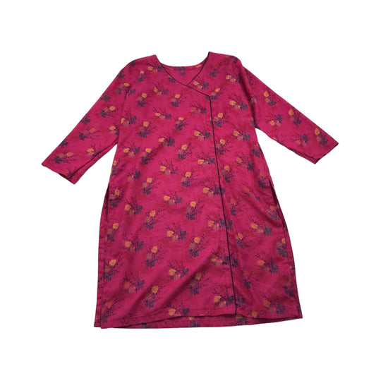 Pink Floral Tunic Slit Dress Age 12-13