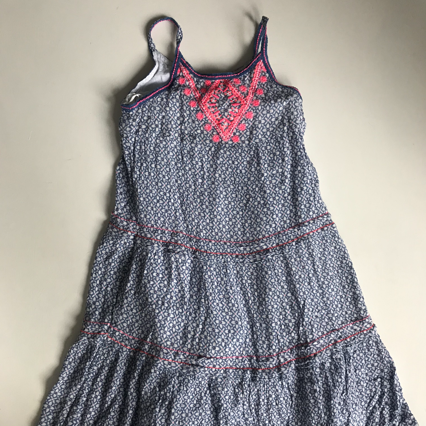 Dress - Blue with Embroidery - Age 5