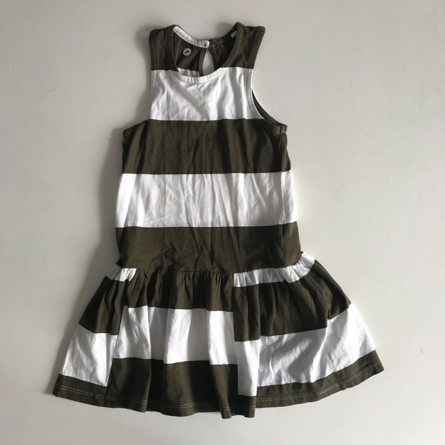 Dress - Green & White - Age 5
