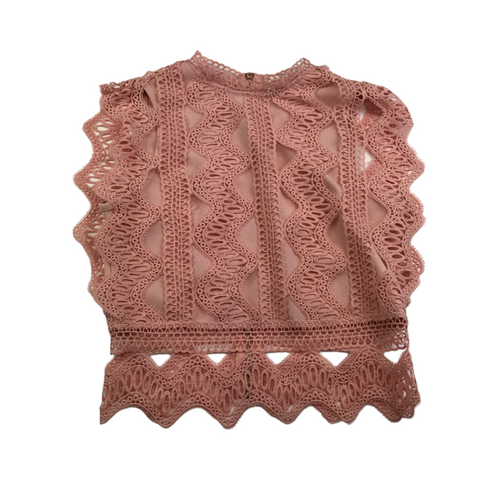 Vera & Lucy Lace Style Pink Crop Top Women's Size M
