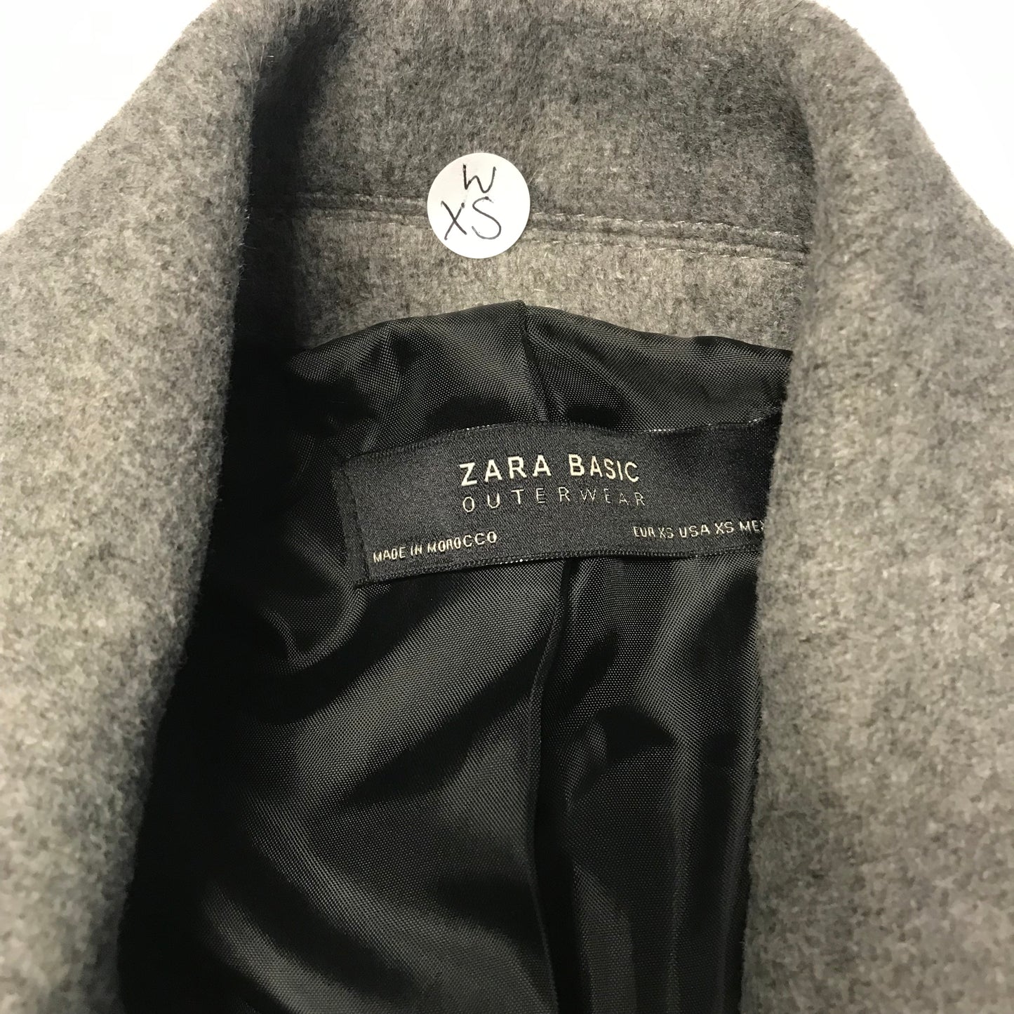 Zara Grey Wool Mix Coat Women's Size XS