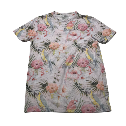 Primark White Parrot T-shirt Men's Size XS