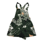 Top Shop Green Floral Dungaree Shorts Women's Size 6
