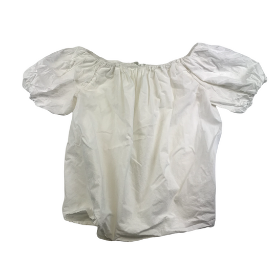 Primark White Puffy Sleeve Blouse Top Women's Size 10