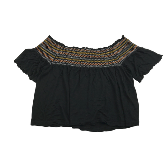 Primark Black Embroidery Top Women's Size 14