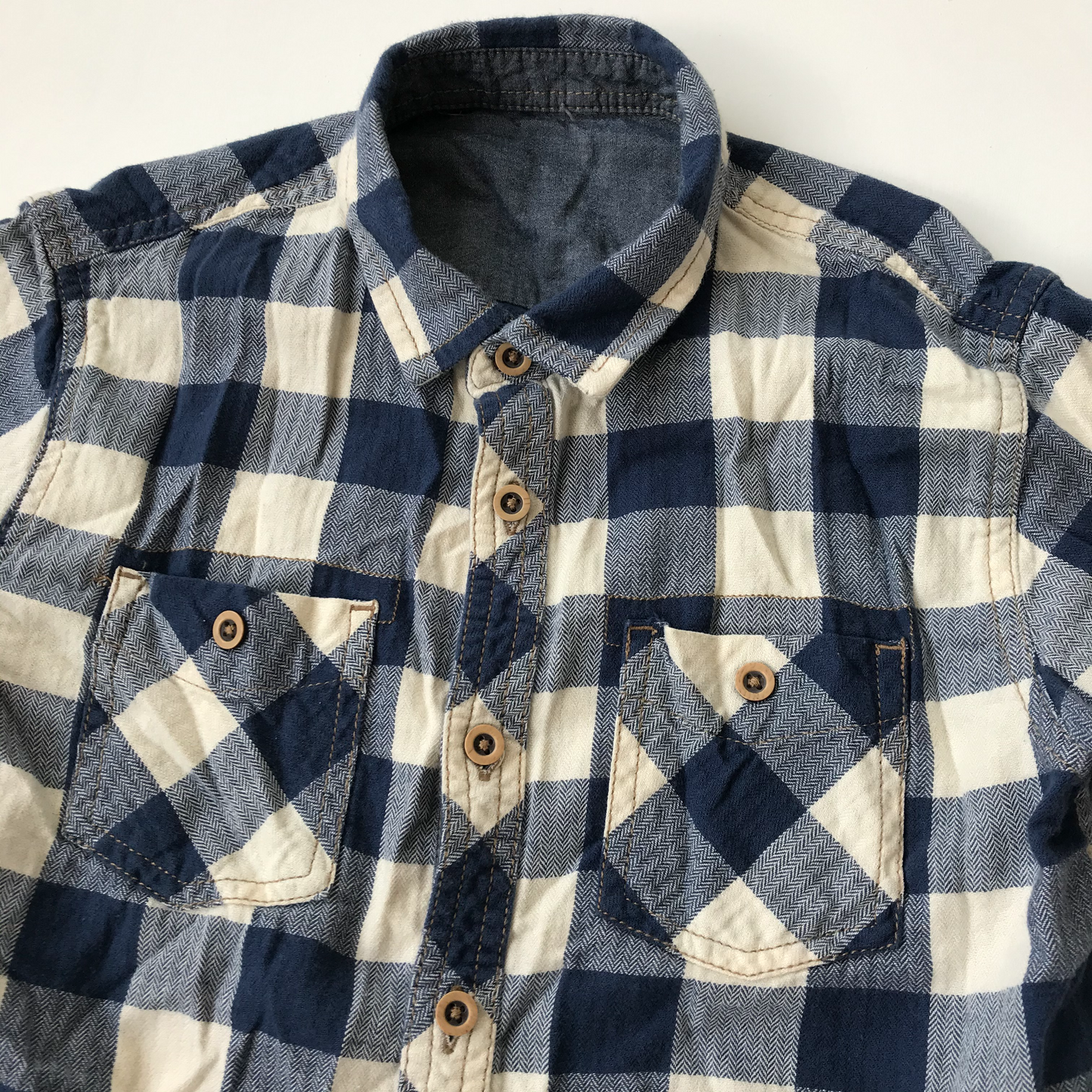 Shirt - Navy Check - Age 10