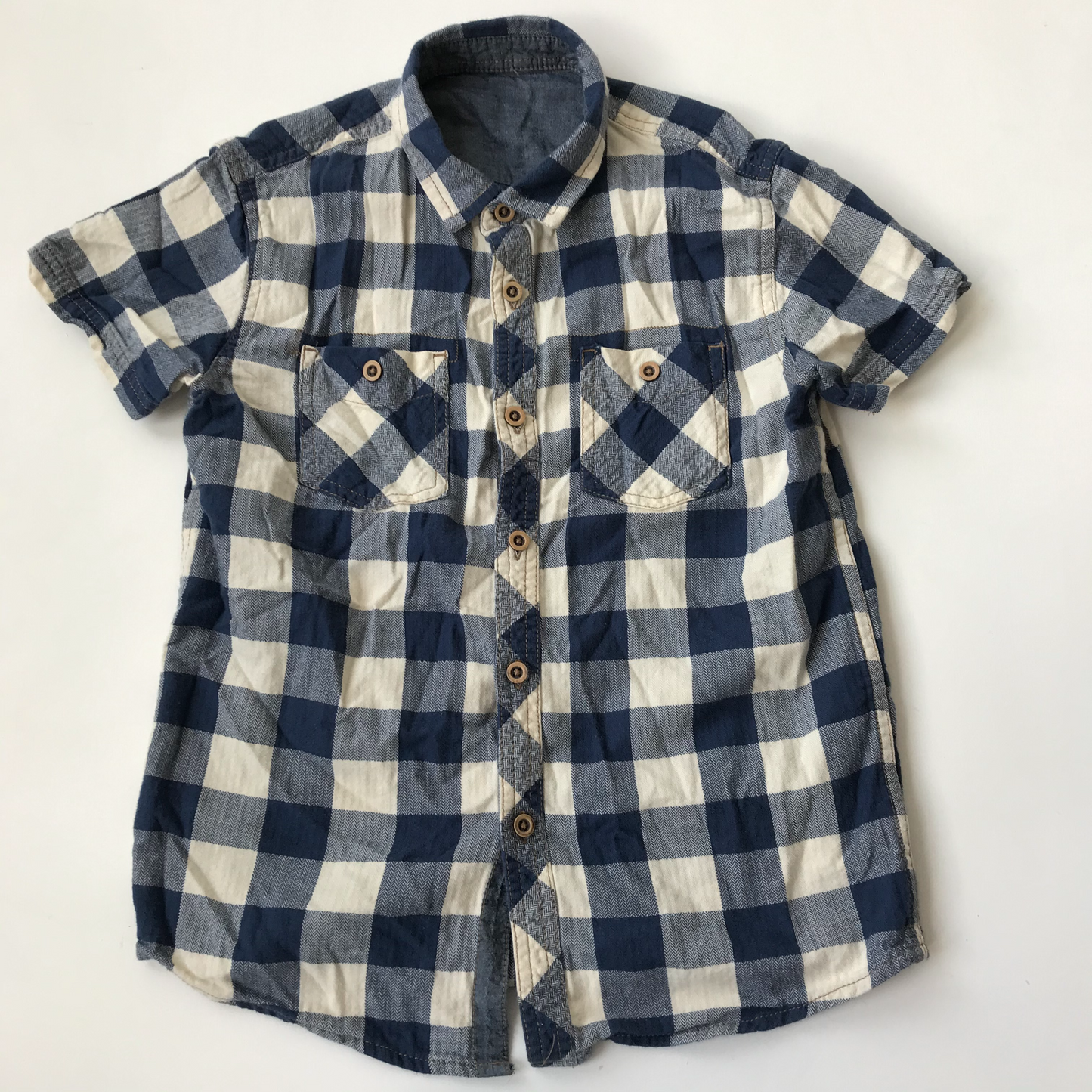 Shirt - Navy Check - Age 10