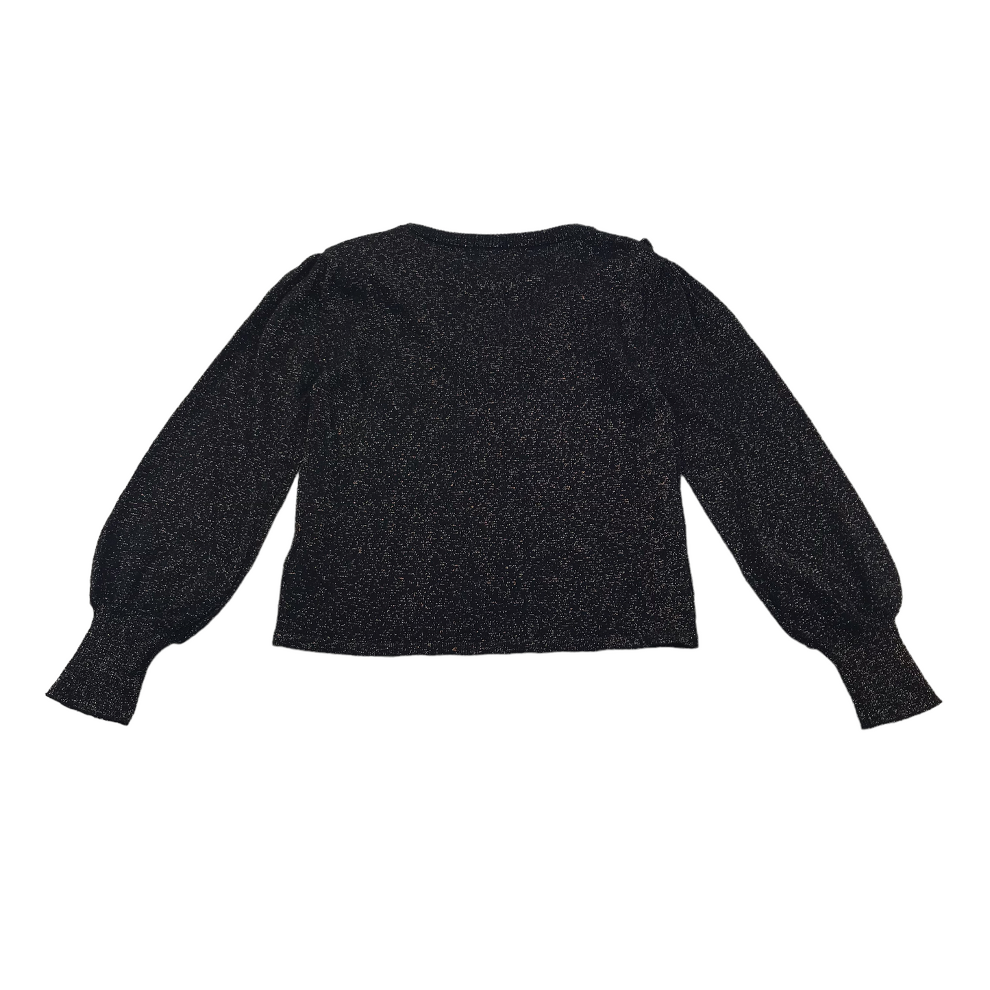 Next Black Sparkly Knitted Jumper with Frill Detail Age 7