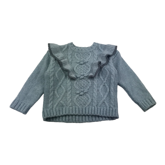 Zara Light Blue Knitted Frill Jumper age 4