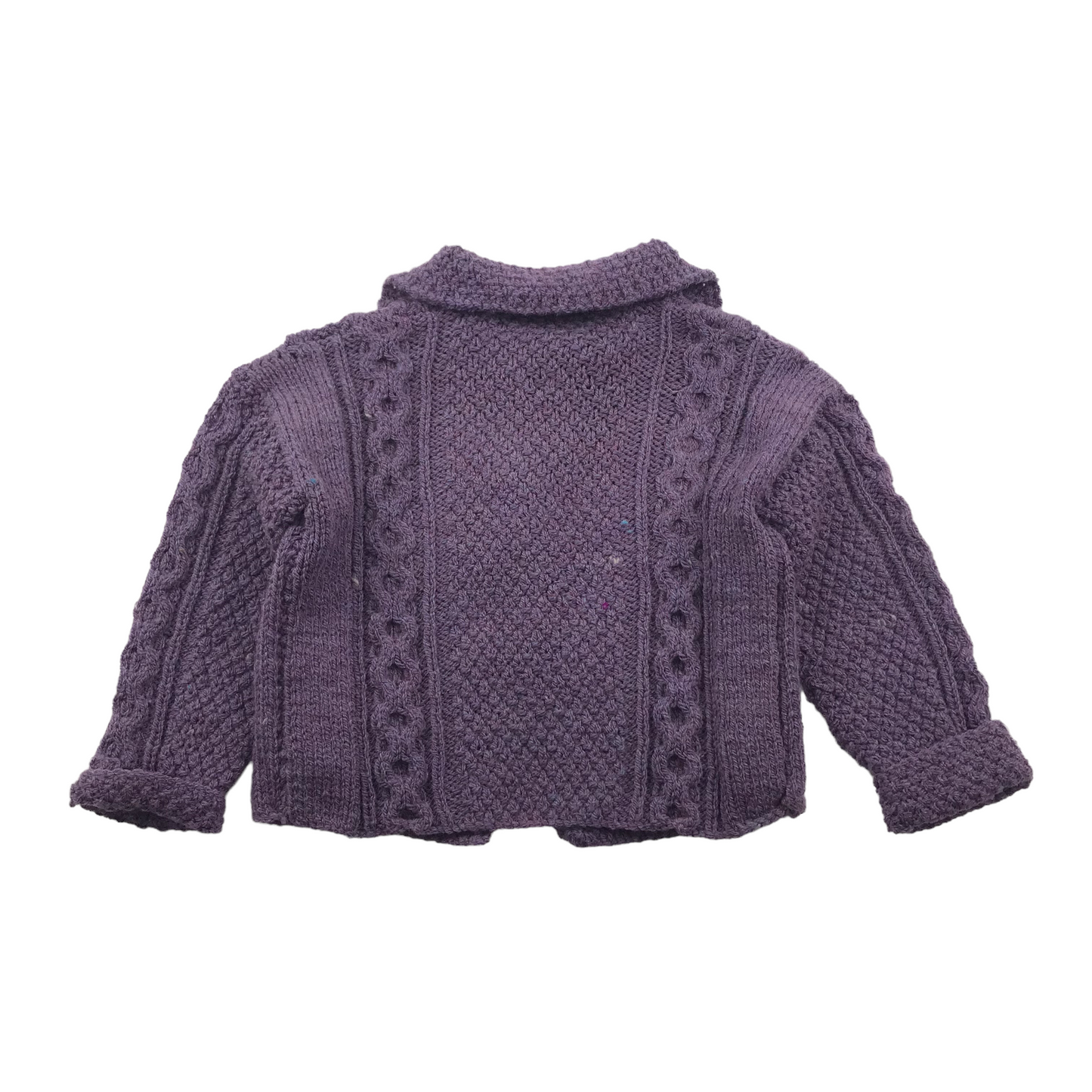 Hand Knitted Purple Cardigan Age 6-7