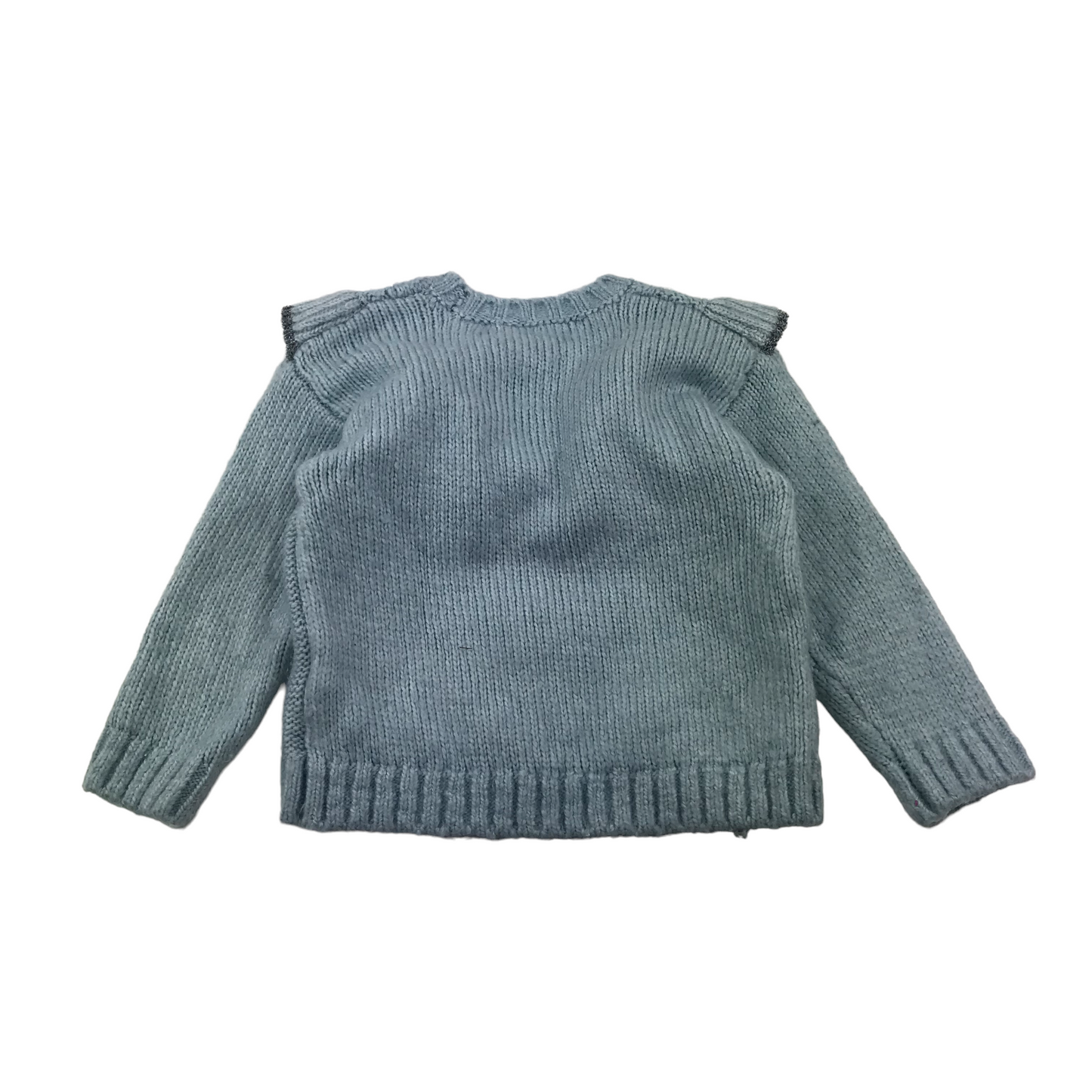 Zara Light Blue Knitted Frill Jumper age 4