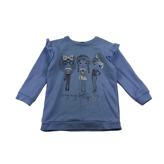 George Blue Character Print Sweater Jumper Age 5